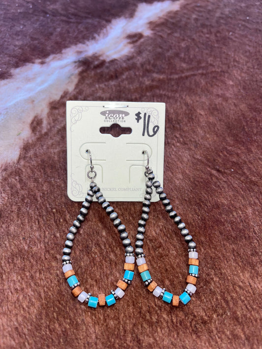 Multi-color Navajo Teardrop Earring Set