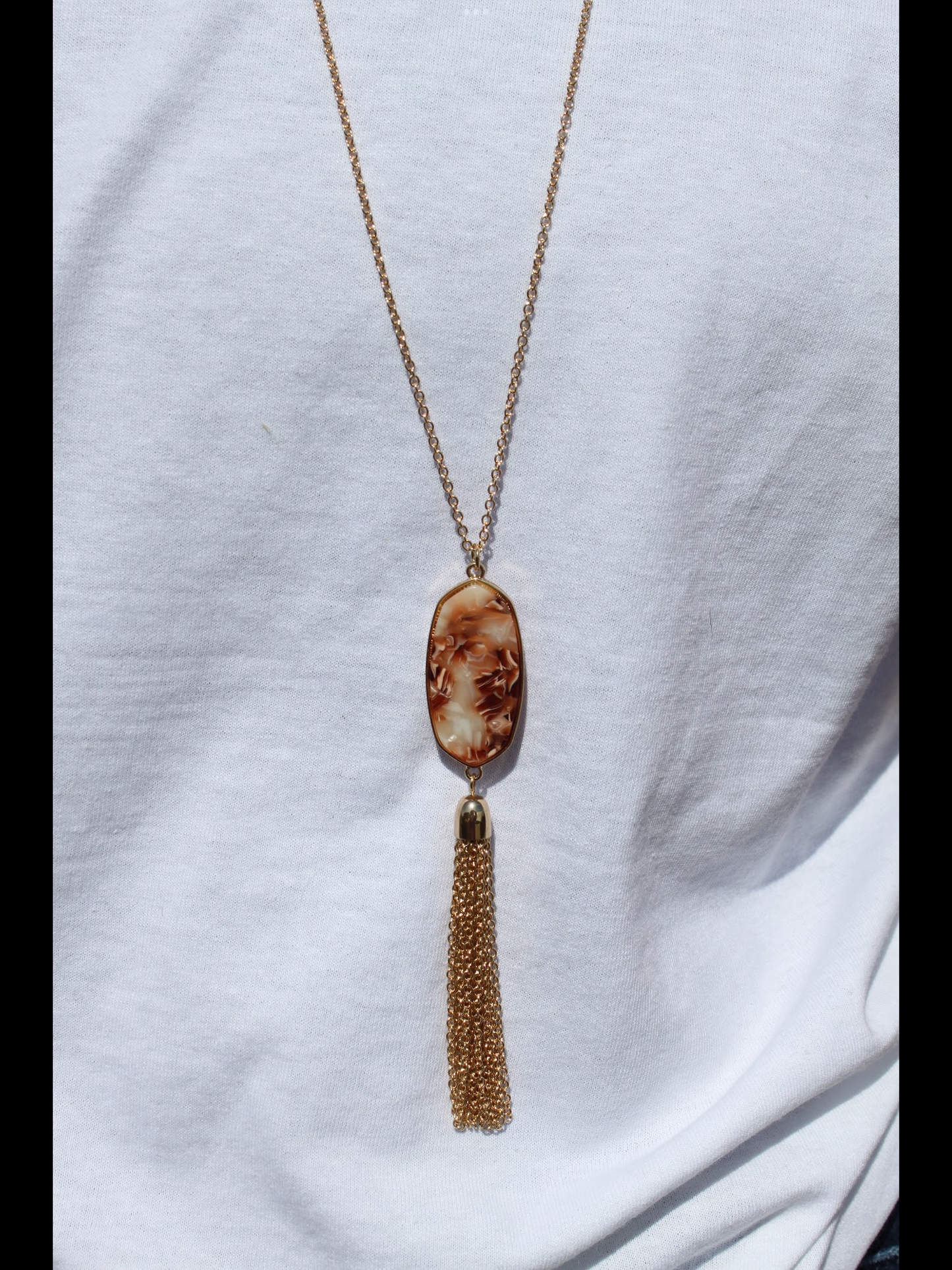 Ivory & Peach Stone Necklace